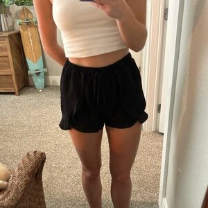 Black drawstring shorts